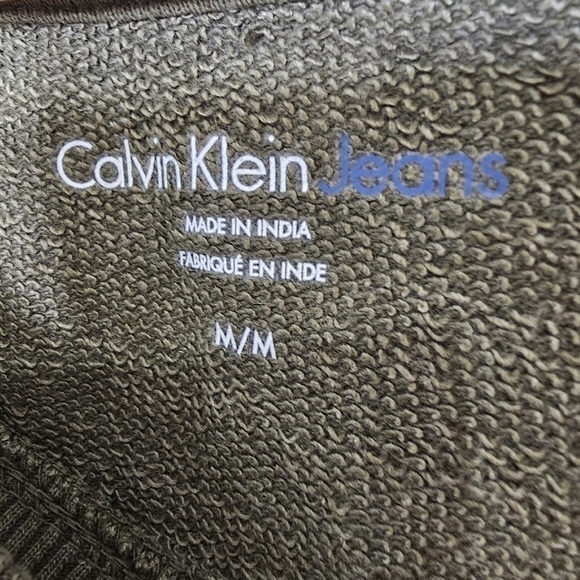 Calvin Klein sweatshirt crew neck khaki green knit top NWT Medium - Picture 12 of 12
